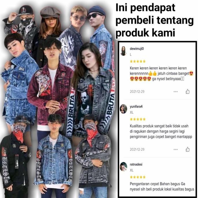 jaket jeans brutalists 008 pelat strip ukuran m,l,xl,xxl b13