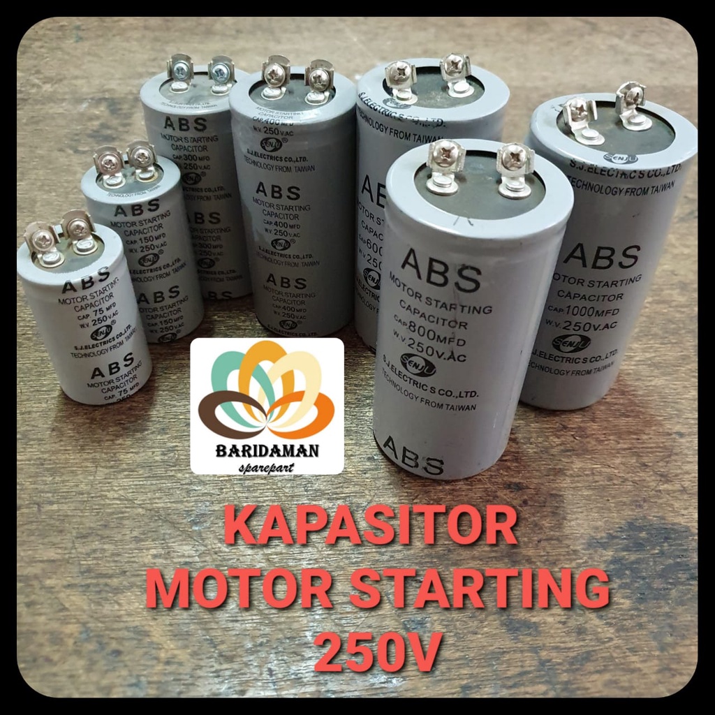 Kapasitor - Capacitor Motor Starting  250V 50 75 100 150 200 250 300 400 600 800 1000 UF MFD