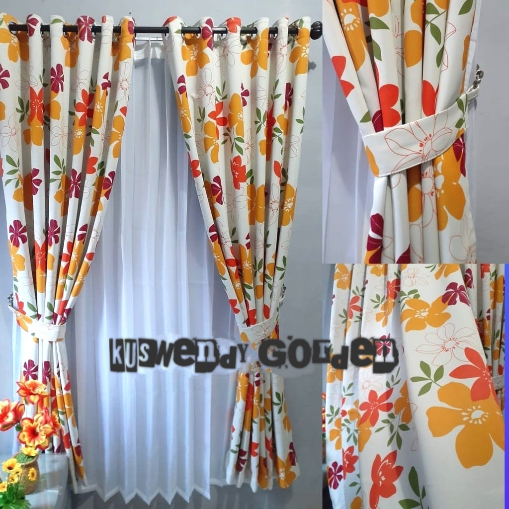 Gorden Blackout Motif 100 x 250 cm Tinggi 2.5 meter Hordeng Jendela Pintu Tirai Minimalis