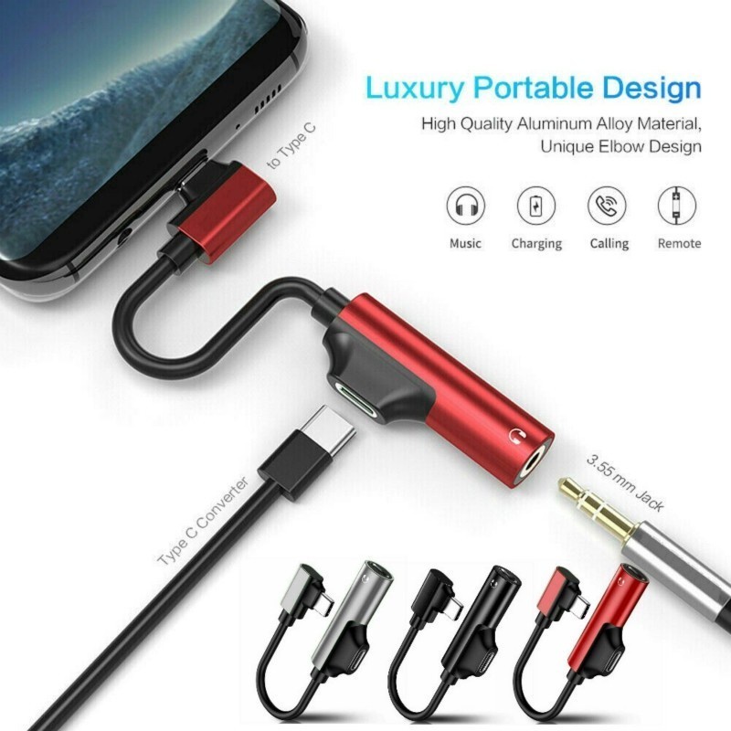 Fleco Type C SC to Aux 3.5mm Type C charger 2in 1 High Quality