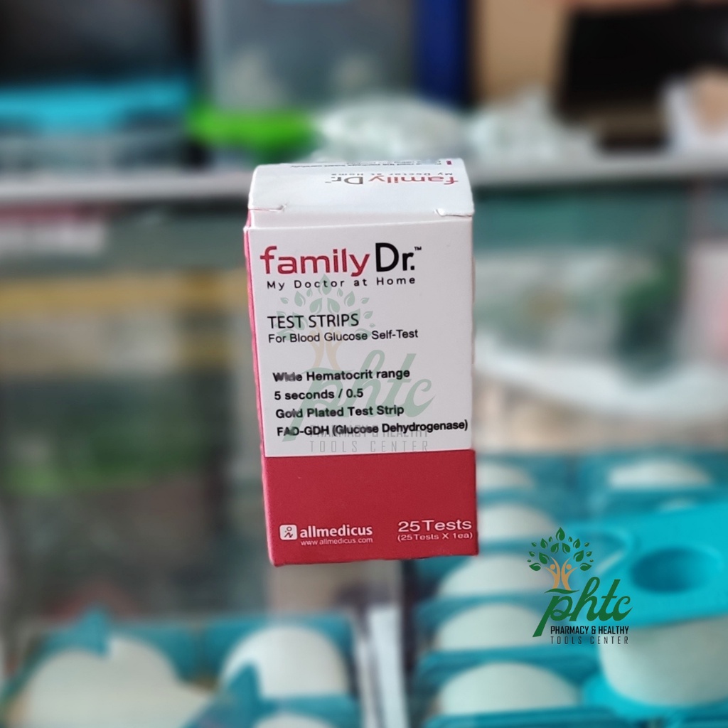 FamilyDR Strip Tes Gula Darah Isi 25 Strip l Strip Cek Gula Darah Family DR