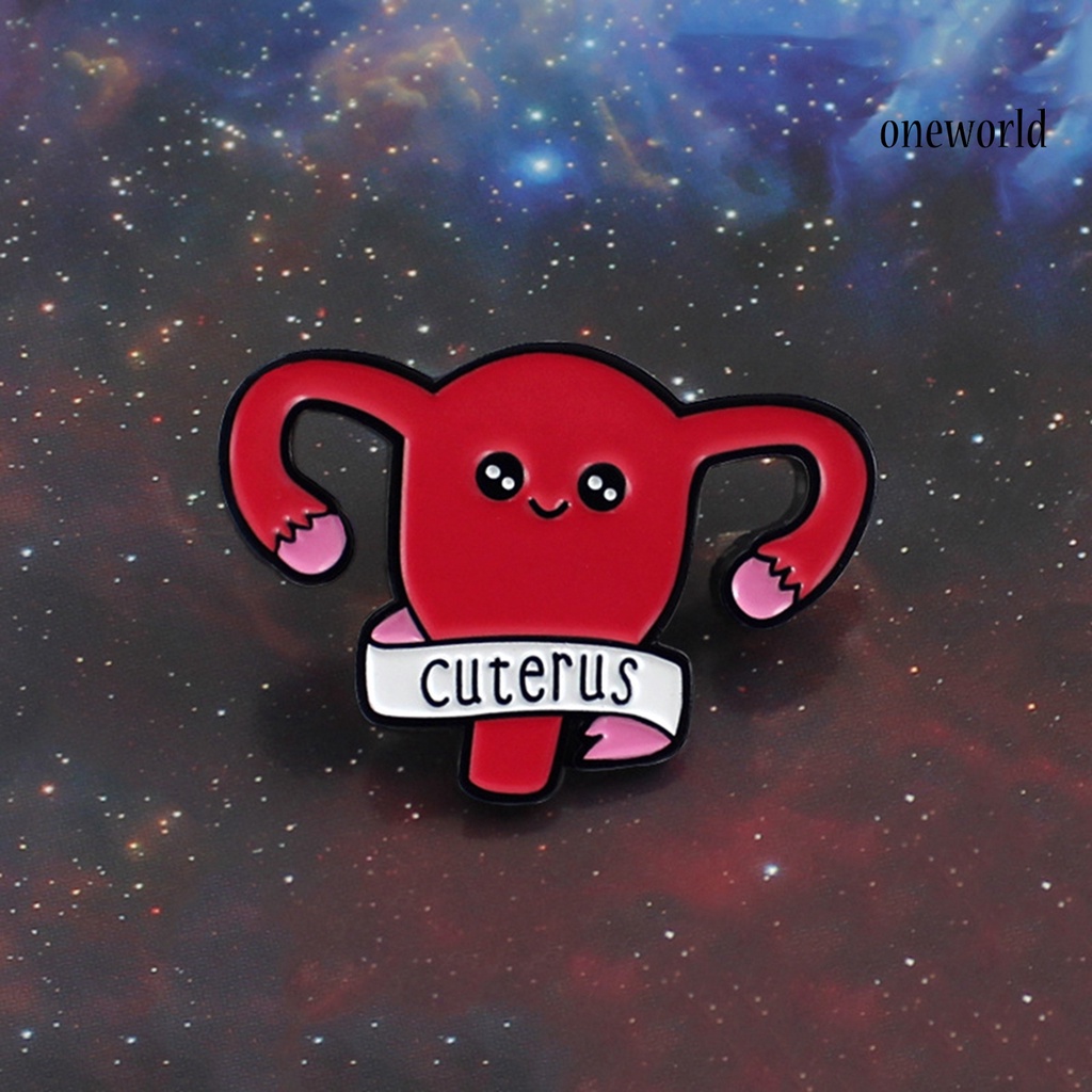 OW@ Cartoon Uterus Shape Enamel Brooch Pin Clothing Jeans Jacket Badge Breast Pin Decor