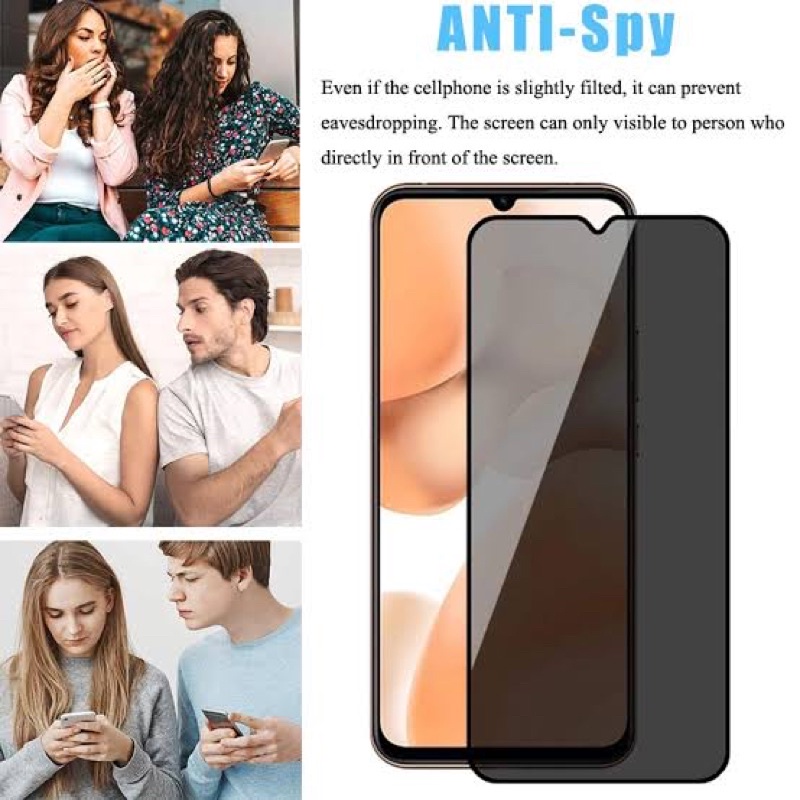 Glass Anti Spy Samsung A10/A10S/A20/A20S/A30/A30S/M30S/A50/A50S/A31/M31/M21/M51 Privacy Spy KACA