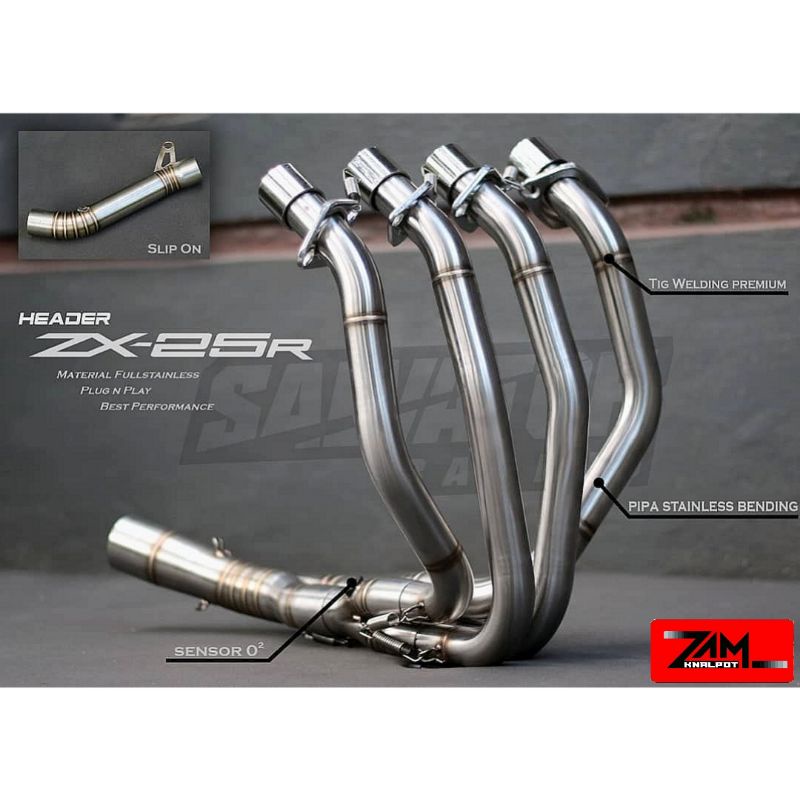 Header ZX25R Pipa Leher Full Bending Stainless Header Only Kawasaki ZX25R