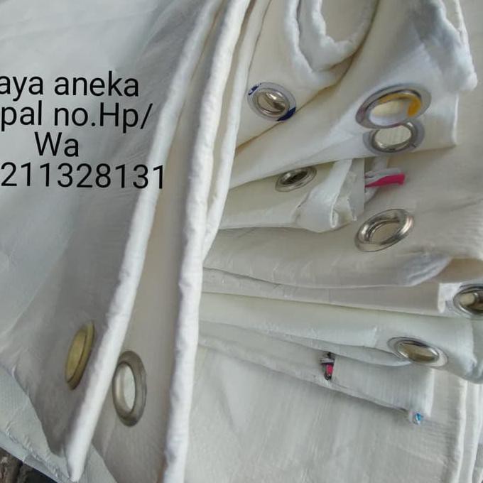 Y5Yr5R6- Terpal Plastik Putih Polos A12 Super (Meteran) Fger656-