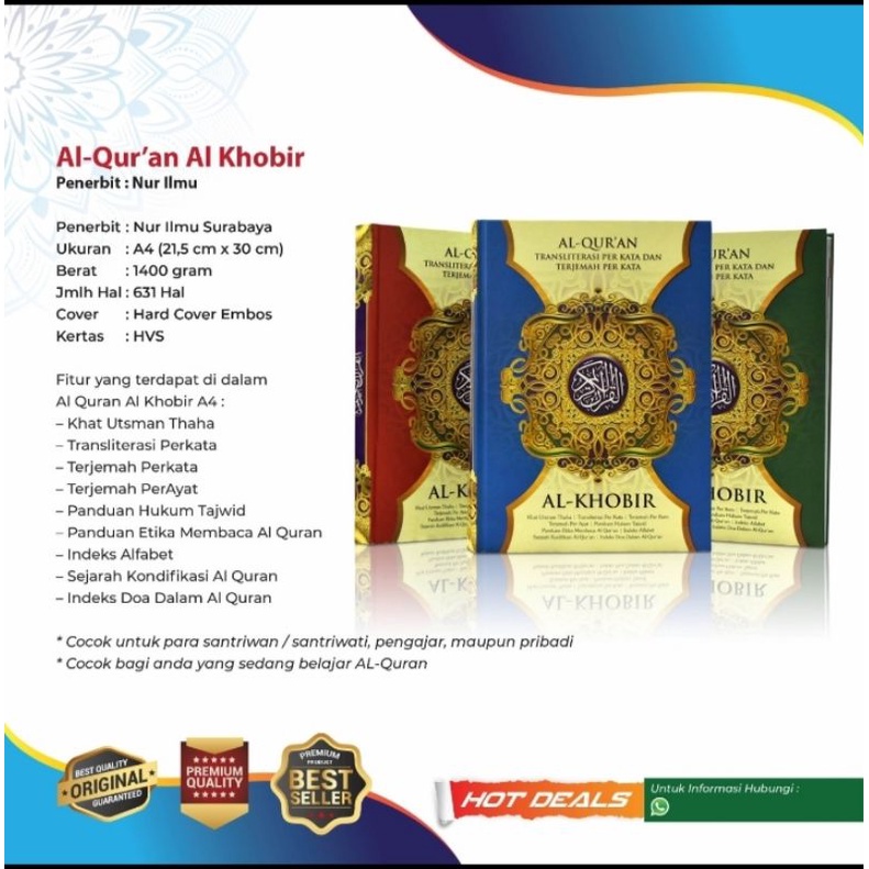 

Al-Qur'an Terjemah Komplit Al-Khobir A4 (21,5cm x 30cm)