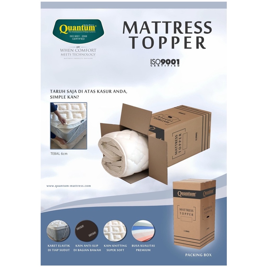 Quantum  Mattress Topper 6cm Original -  Kasur Springbed Spring Bed - 160x200cm