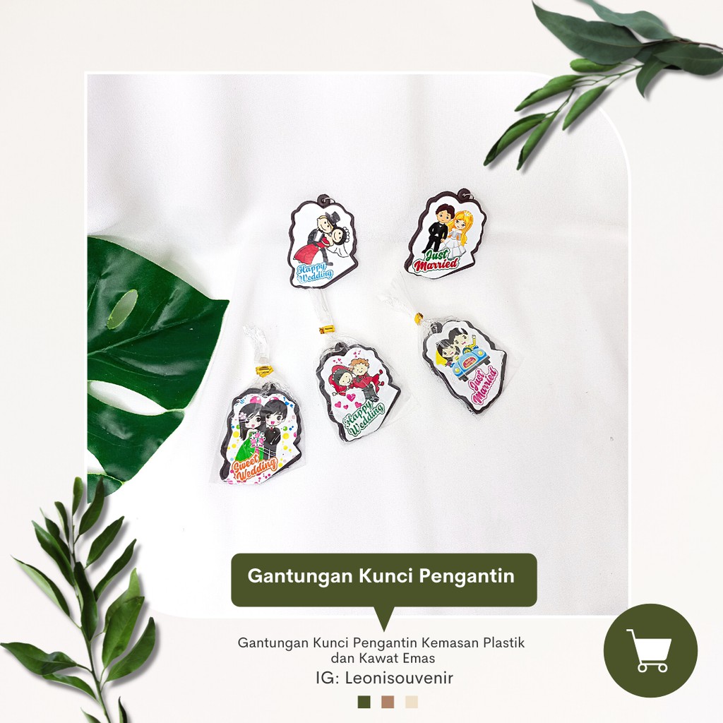 Souvenir Gantungan Kunci Pengantin Putih