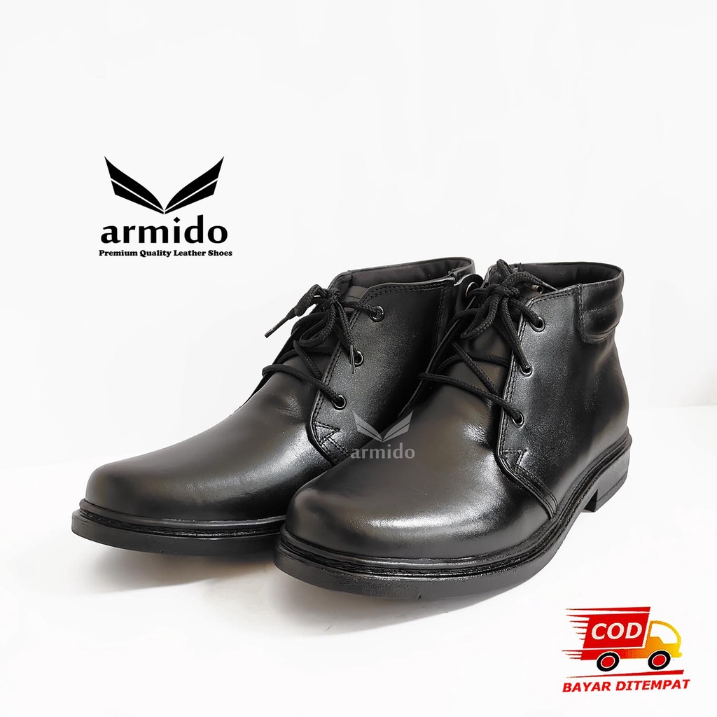 ARMIDO SEPATU PDH KULIT ASLI TALI RESLETING TNI POLRI SECURITY DISHUB