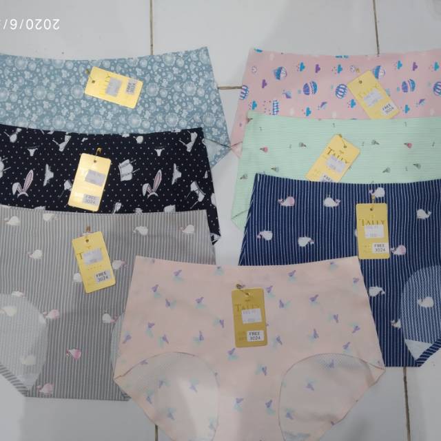 CD TALLY 3024 katun Celana Dalam Seamless Motif Tanpa Jahitan Anti Nyeplak Murah