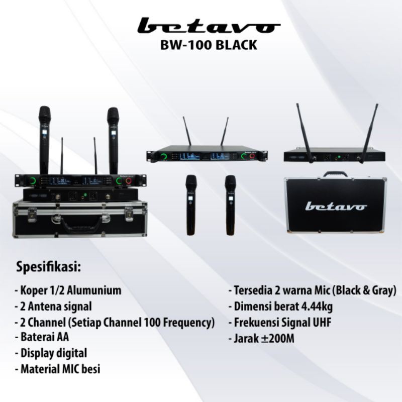 mic wireless Betavo BW-100. profesional mic  UHF