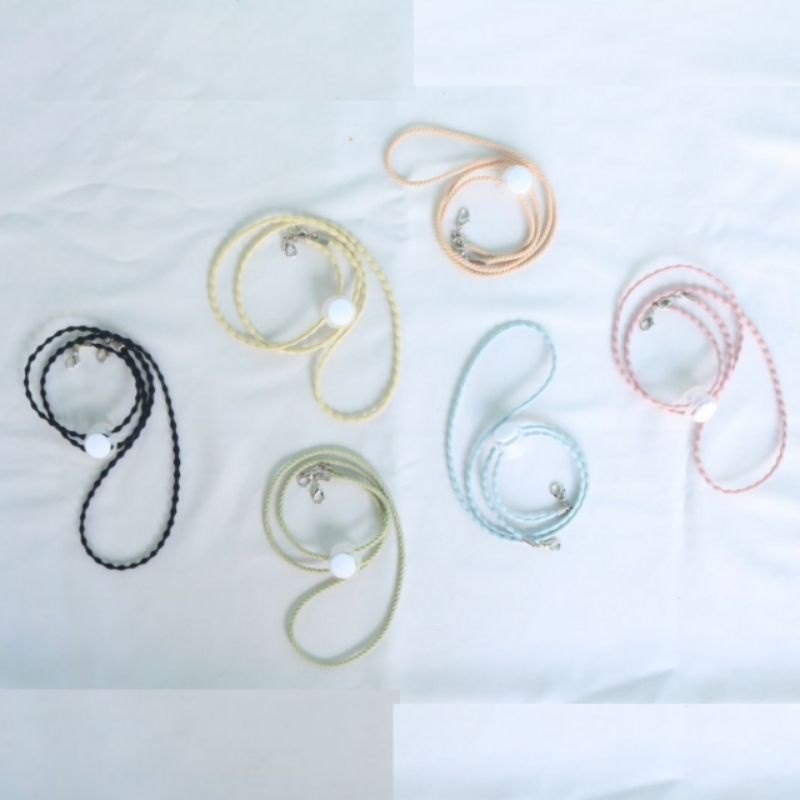 Strap Masker Tali Padi Polos Varian warna || Konektor Masker || Strap Masker hijab || Masker anak ||