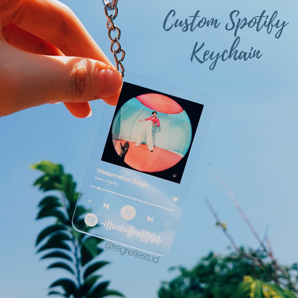 Custom Spotify keychain acrylic | Custom gantungan akrilik spotify playlist / Regretless.id