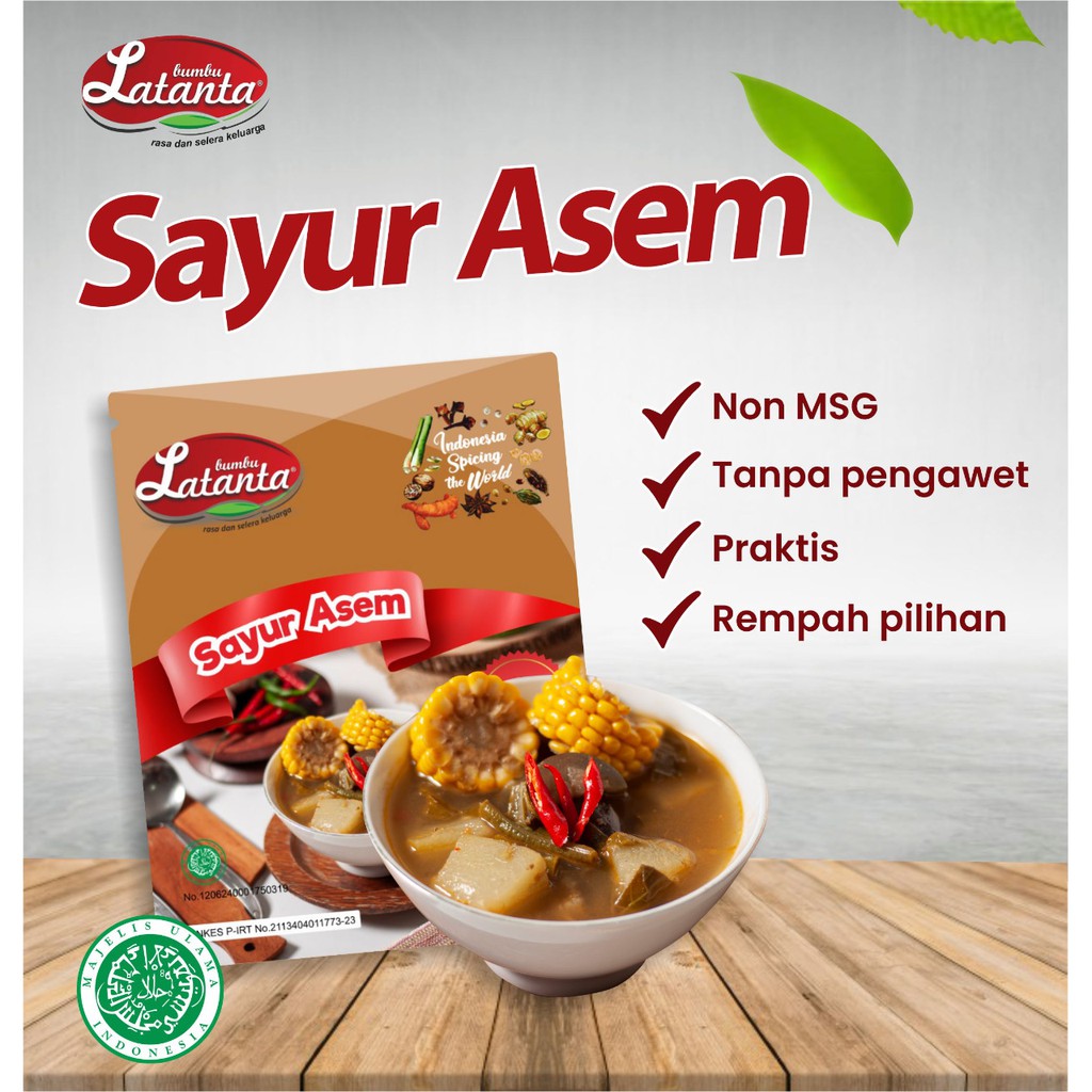 

Bumbu Dapur Sayur Asem Praktis Non MSG (1 PACK ISI 1 SACHET @100gram)