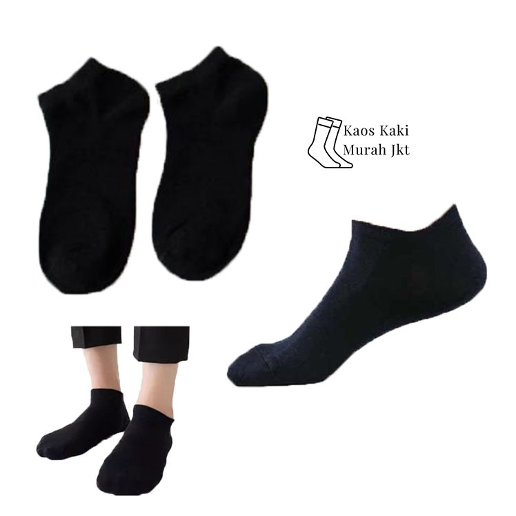 Kaos Kaki Pendek Pria Wanita Hitam Polos Semata Kaki
