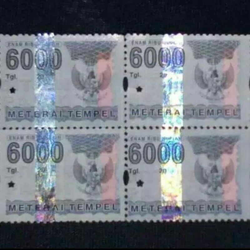 

SUPER SALE!! Meterai / Meterai Tempel 6000 / Meterai 6000 tahun 2006 s/d 2009
