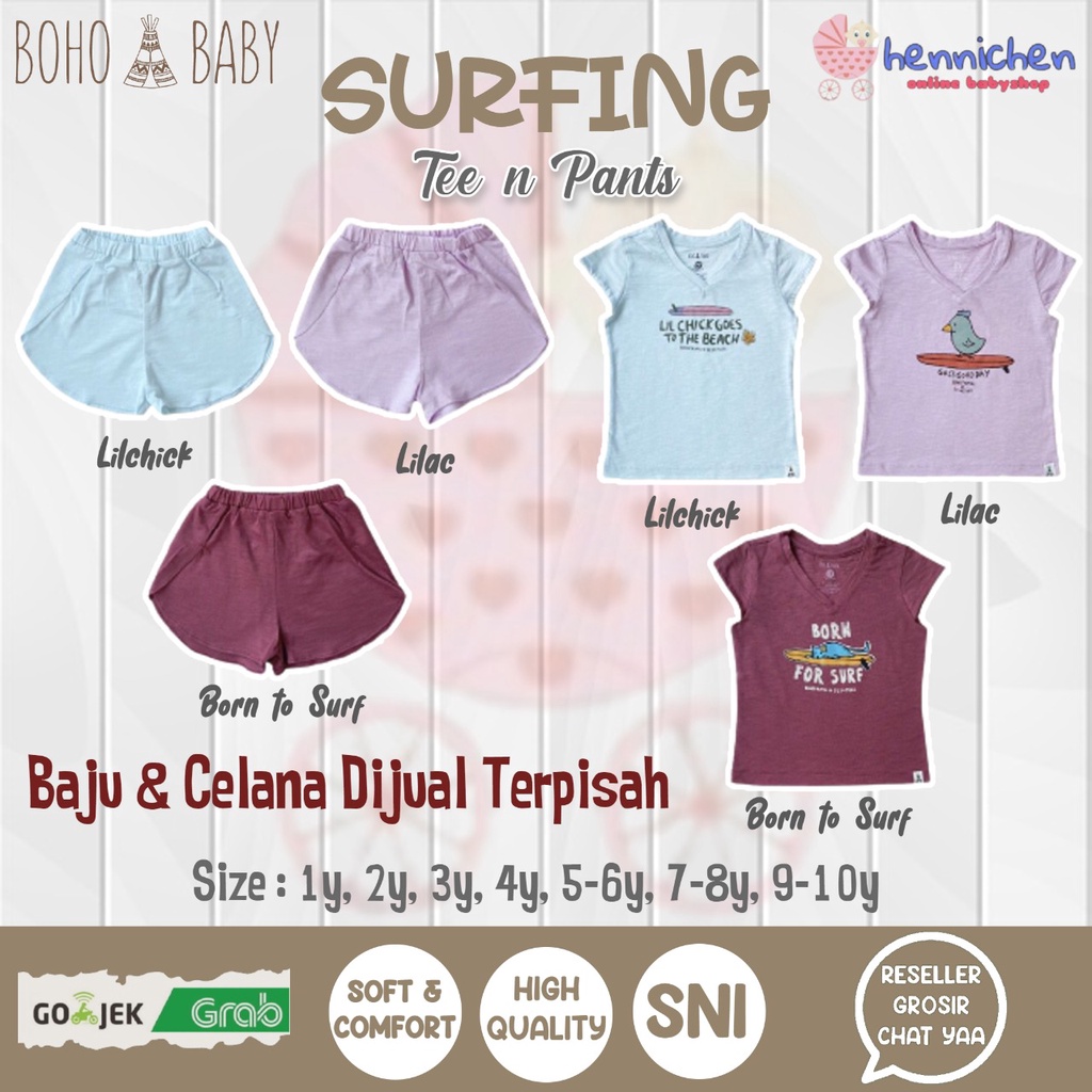 BOHO BABY SURFING TEE SURFING PANT NEW kaos Anak baju anak baju bayi 1-10 THN BOHOBABY BOHOPANNA PART 2