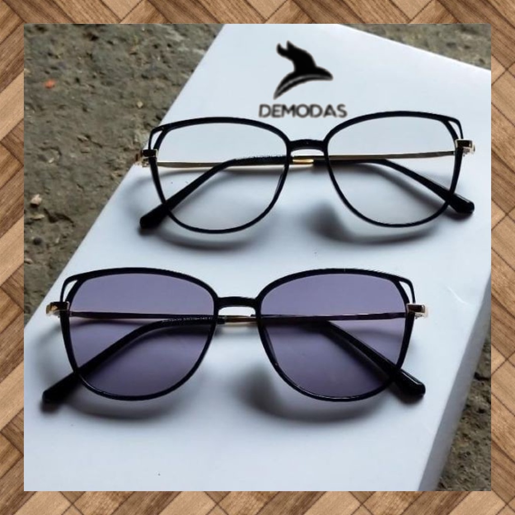 Demodas Kacamata Wanita Lensa Photocromic Minus Normal Silinder Fashion ( Anti Radiasi Photochromic Blueray Bluecromic ) Bluechromic Normal Minus Silinder DG8830 Kacamata minus wanita kacamata wanita demodass Demodas Glasses