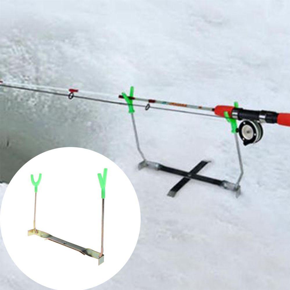 Top Ice Fishing Rod Holder Hot Foldable Dual-Holder Tiang Rotasi