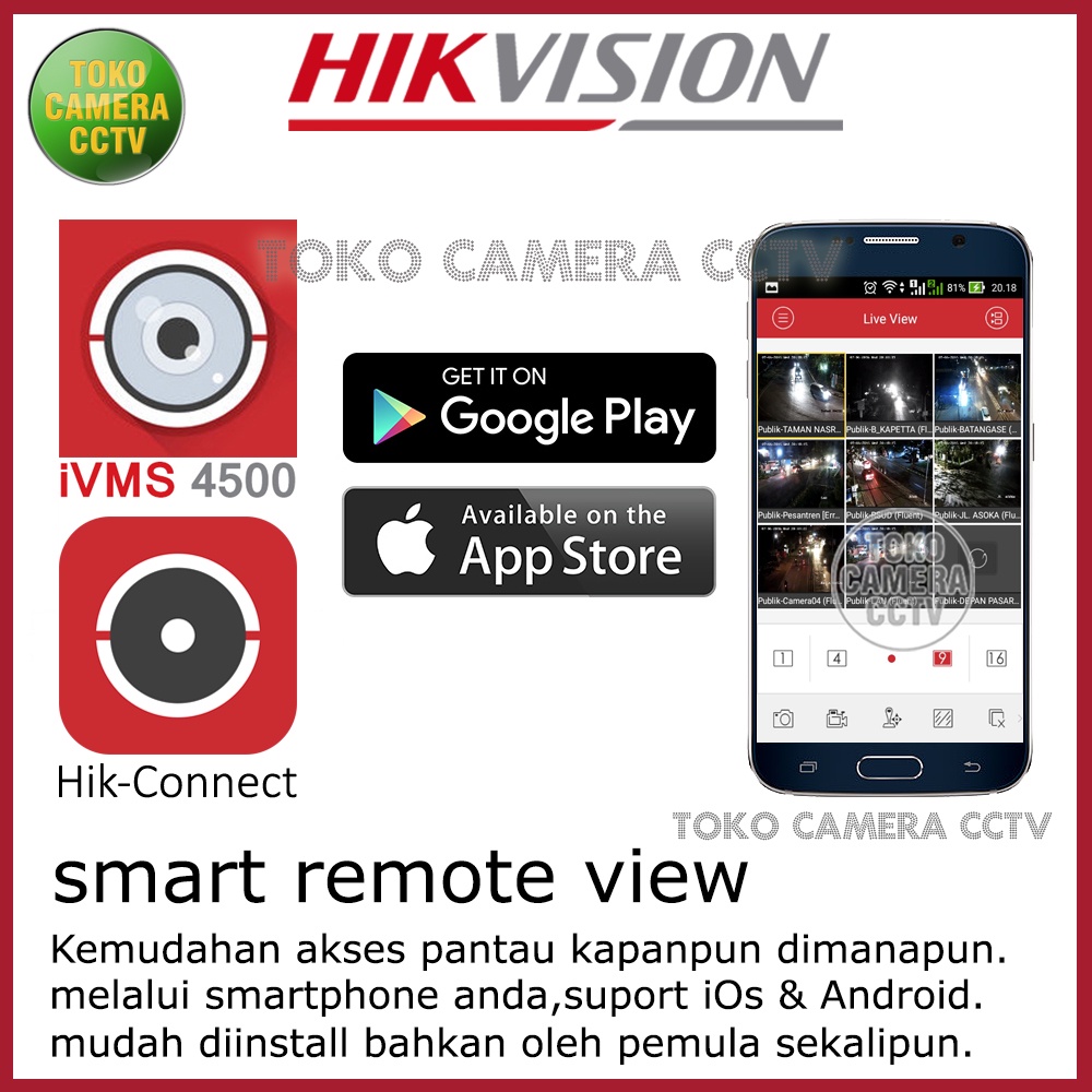 PAKET CCTV HIKVISION 2MP 32 CHANNEL 19 KAMERA