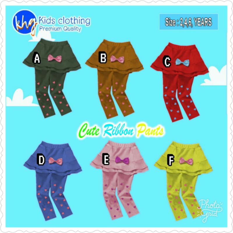 READY STOCK/LEGING ANAK/LEGING ROK/CELANA ROK/CUTE RIBBON PANTS/LEGING ANAK TEBAL/AGEN BAJU ANAK