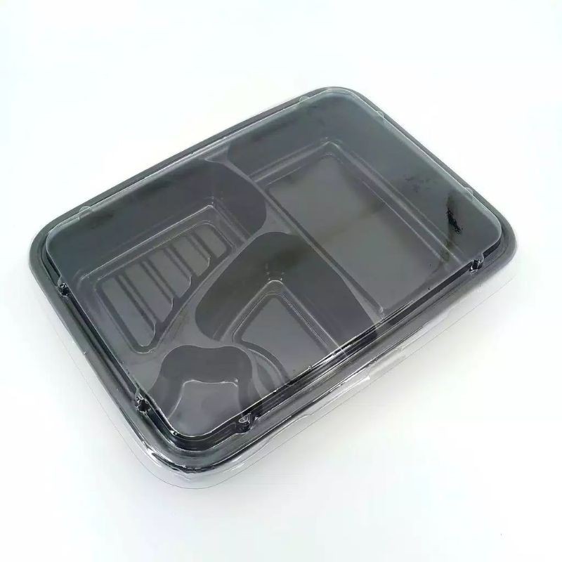 Tray Bento/Mika Bento/Box Bento/ Bento sekat 4 + Tutup Bening Isi 50 pcs