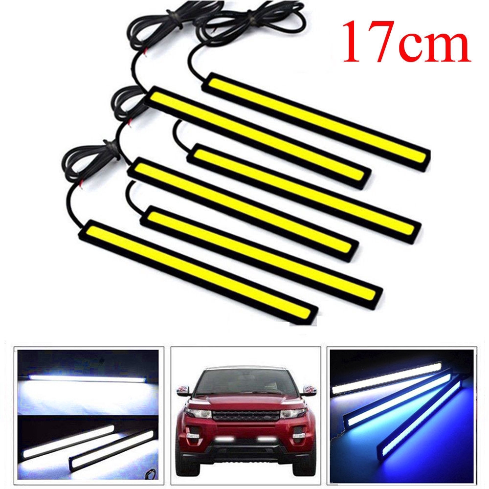 Lampu Kabut 17cm 12V Mobil Siang Lampu Mobil LED Strip Super Terang Waterproof Lamp COB Off Road Driving Cahaya Biru Atau Putih