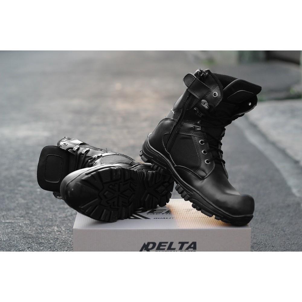 COD - Sepatu Pria Outdoor DLTA Tactical Cheap Sleting Tinggi 8inci Boots Safety Hitam Coklat Cream