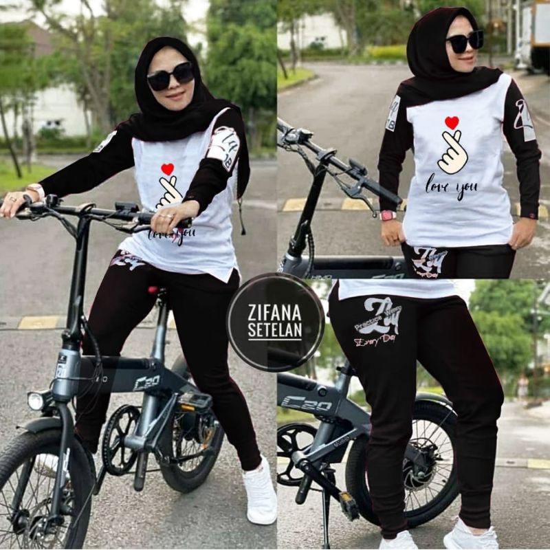 SET STELAN CELANA TRAINING ZIFANA BIGSIZE JUMBO BABITERRY EDHM