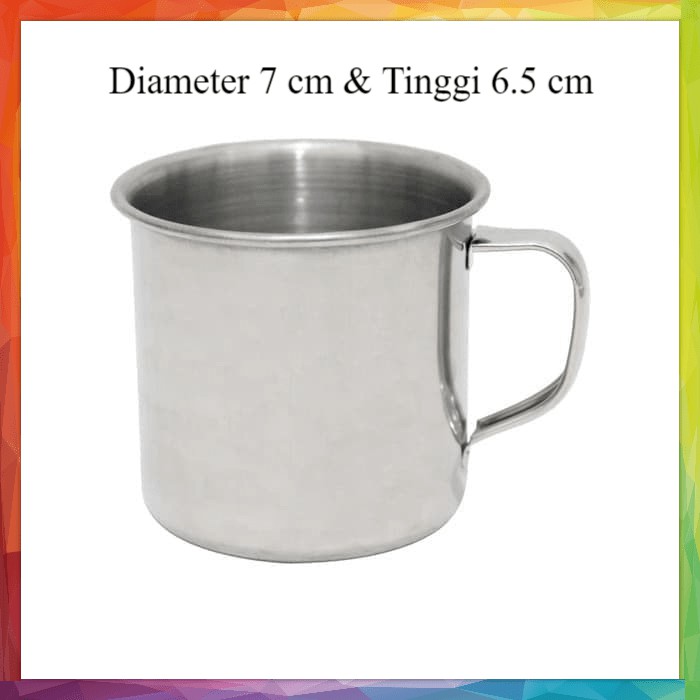 GELAS STAINLESS KECIL 7 CM / CANGKIR GUNUNG STAINLES / MUG MINI PENDAKI