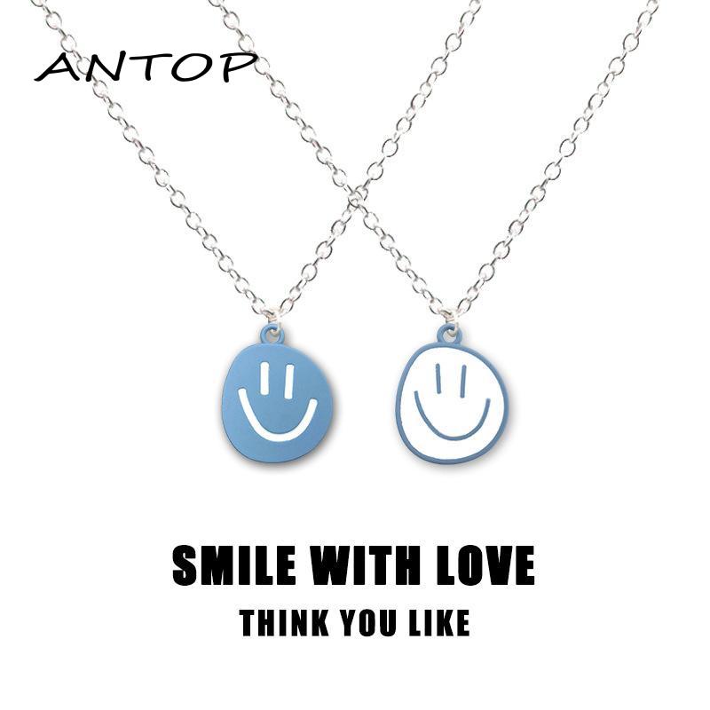 Kalung Rantai Dengan Liontin Smiley Face Untuk Wanita