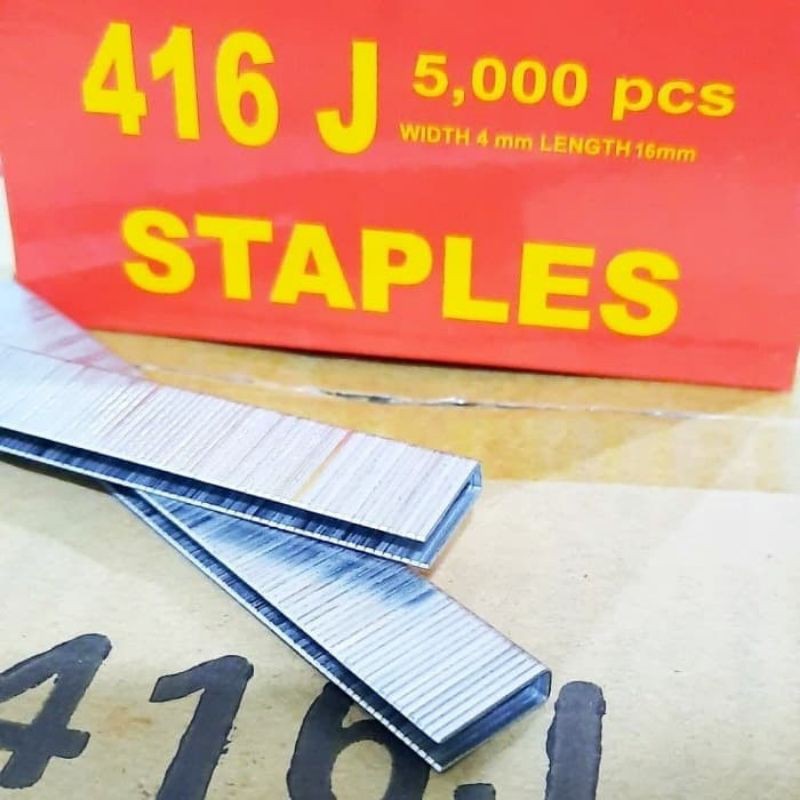 

Isi Stapler Mesin Paku Tembak 16mm Refill Staples Tembak Kayu Pigura 416J