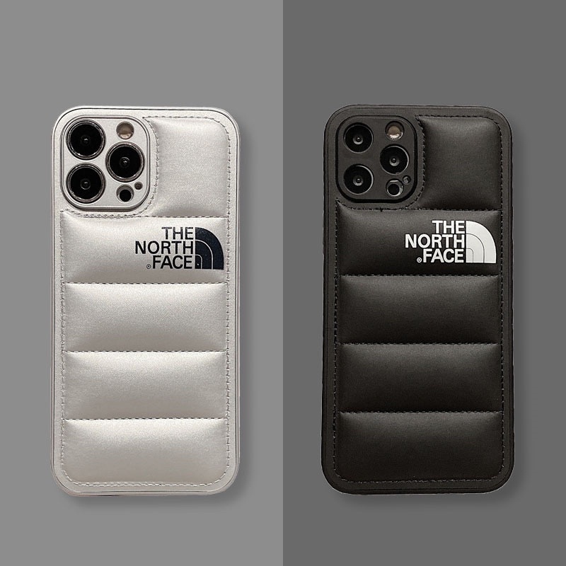 Black &amp; Silver The N*rth Face Emboss Softcase for iphone XS XS Max XR 11 Pro Max 12 Pro Max 13 Pro Max