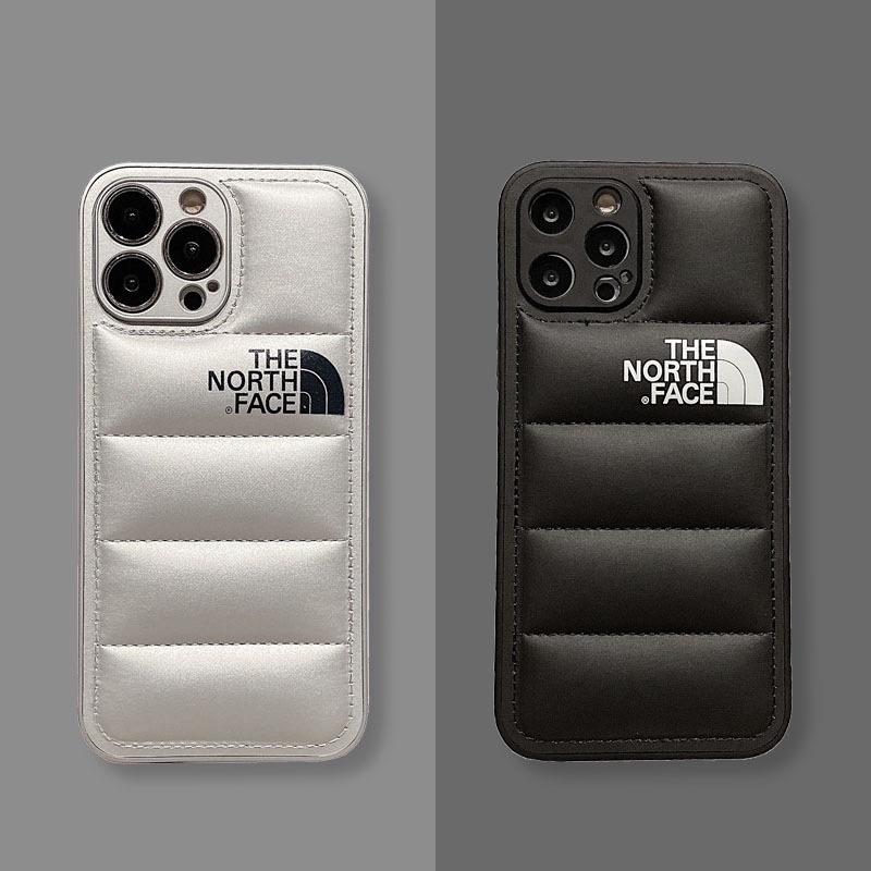 Black &amp; Silver The N*rth Face Emboss Softcase for iphone XS XS Max XR 11 Pro Max 12 Pro Max 13 Pro Max