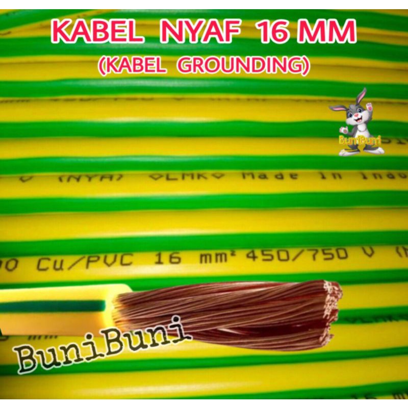 Kabel Listrik Serabut NYAF 16MM / Kabel Fleksibel Grounding 16MM 16 MM - METERAN