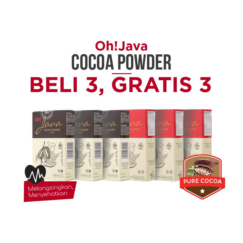 

Paket Hemat - Oh! Java Pure Dark Chocolate Powder Classic & Dark 90g × 6box