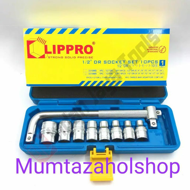 LIPPRO Kunci Sok Set 10 Pcs - Socket Set Shock Soket Set