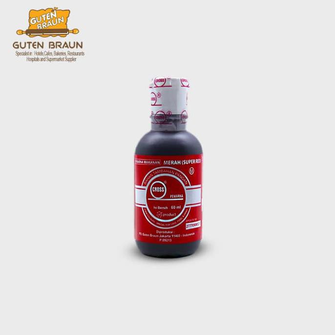 

CROSS Pewarna makanan SUPER RED 60ml ( CROSS liquid icing )