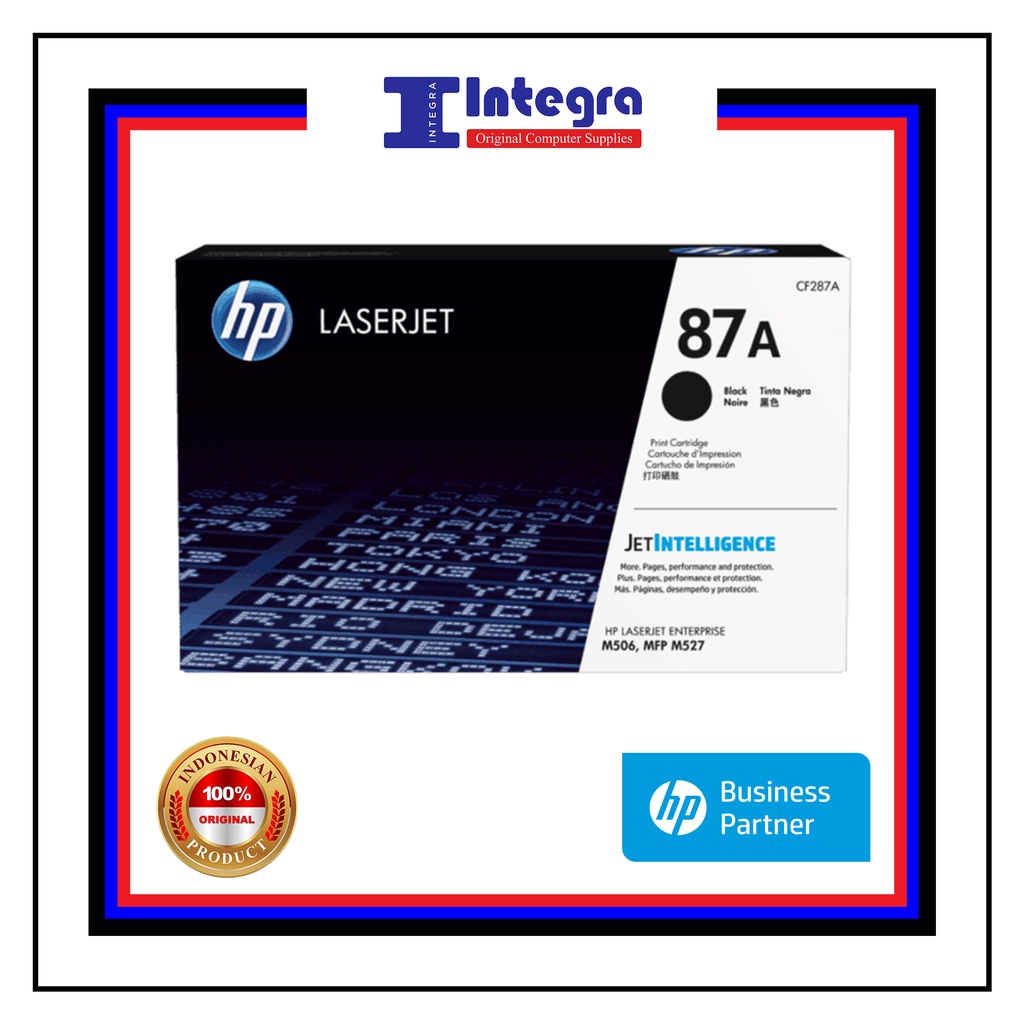 Toner HP 87A Black Original LaserJet Cartridge - CF287A