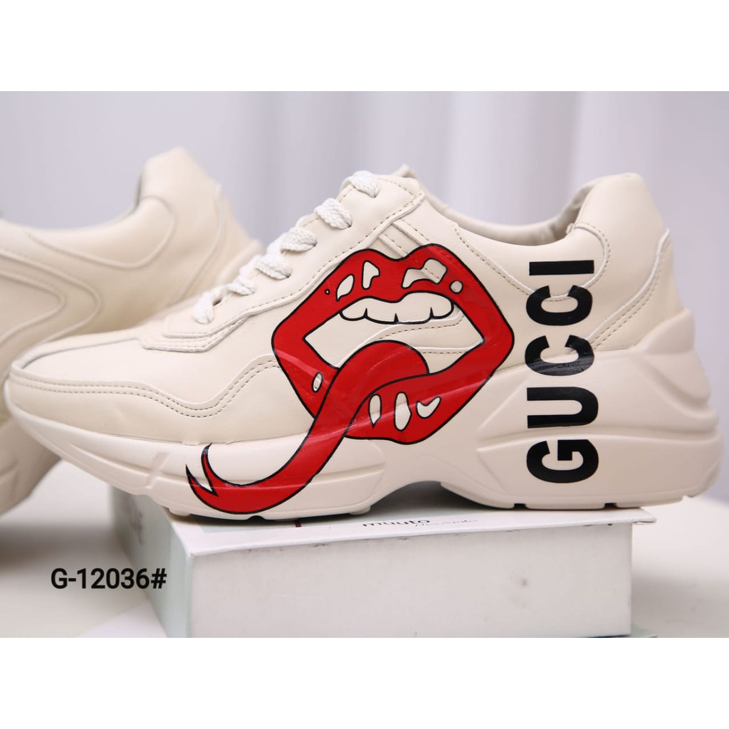 gucci rhyton sneaker with mouth print