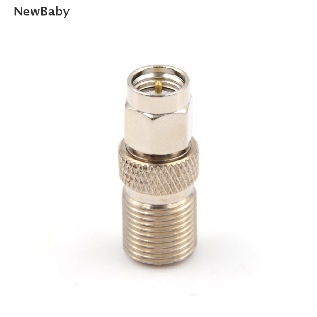 Newbaby Adapter Konektor Kabel Coaxial Tipe F Female Ke SMA Male Warna Silver