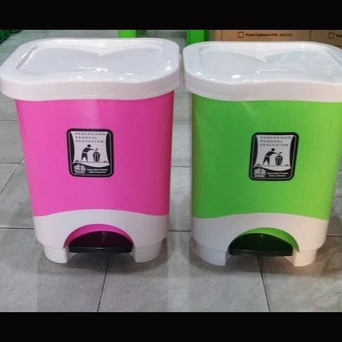 TEMPAT SAMPAH 15 LITER PUP SHINPO INJAK SEGI / KOTAK SAMPAH / DUST BIN