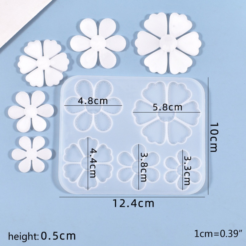 SIY  Crystal Epoxy Resin Mold Five Petals Listing Pendant Silicone Mould DIY Crafts Flower Jewelry Making Tool
