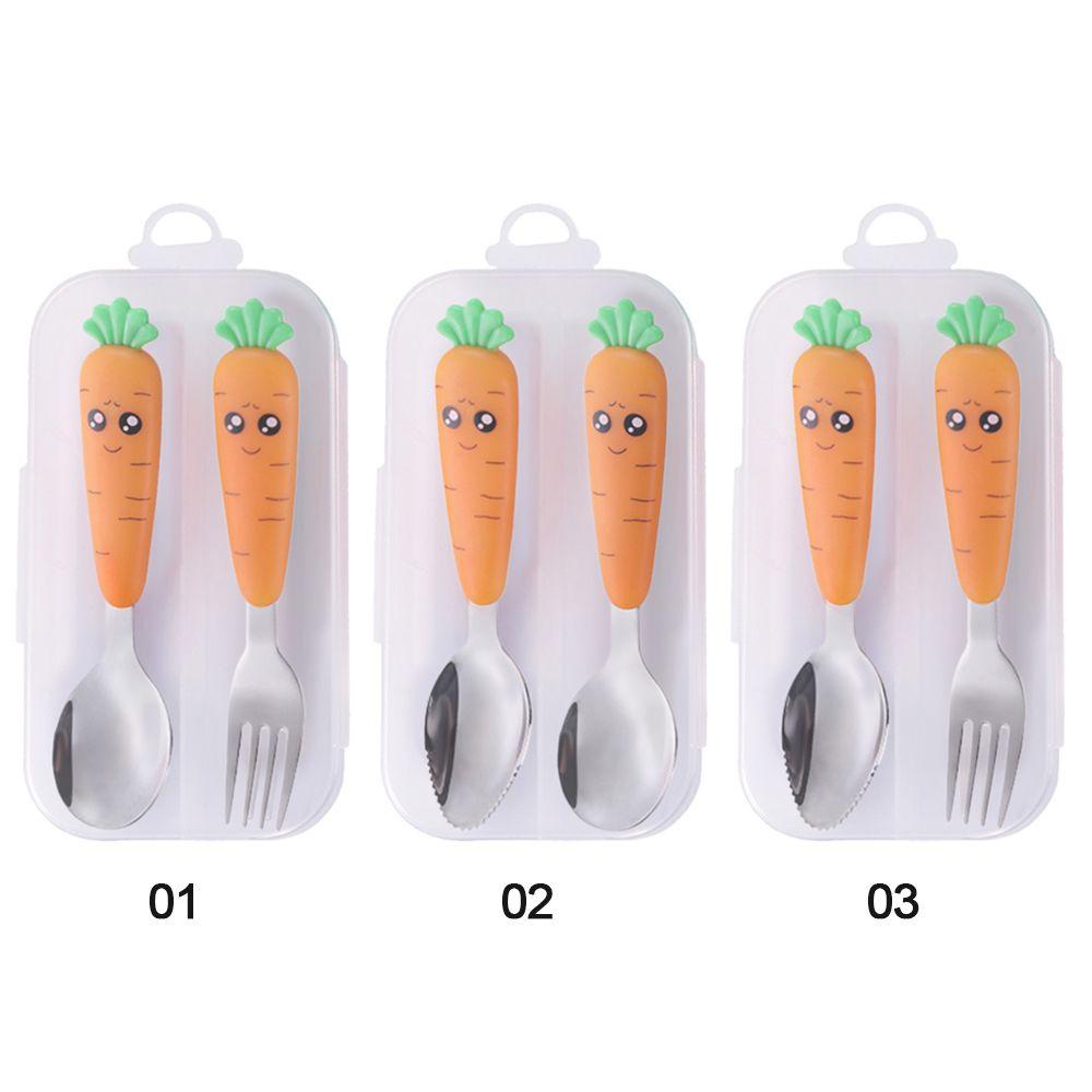 Solighter Peralatan Anak Reusable Stainless Steel Baby Flatware Bayi Gadget Peralatan Makan Balita