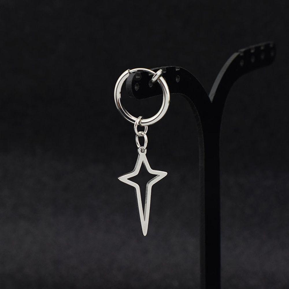 Mxbeauty Punk Cross Bintang Anting Geometris Unisex Anting Klip Anting Hoop Pesta Ear Studs Wanita Earrings