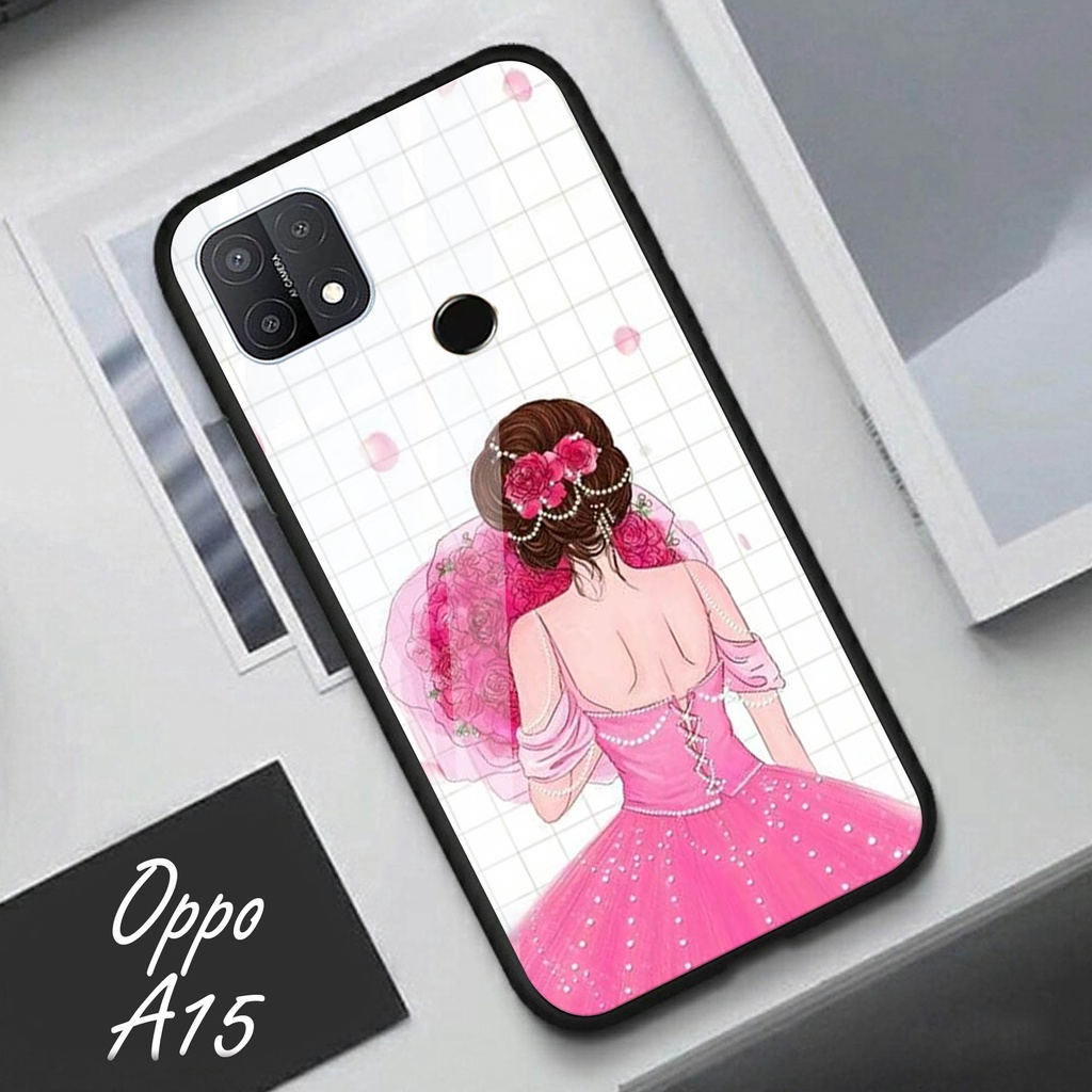 Softcase Glass Kaca OPPO A15 - Case Hp Pelindung Handphone OPPO A15 [A63].