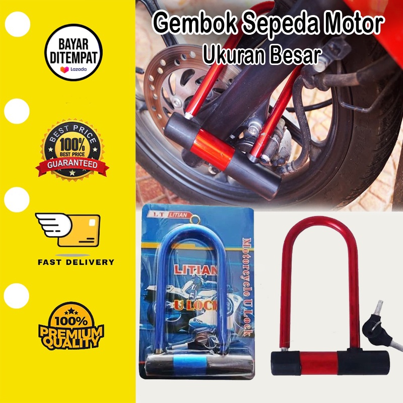 [BISA COD] Gembok Sepeda Motor Ukuran Besar U Lock Gembok Motorcycle Serbaguna