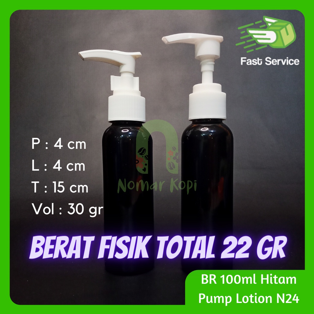 Botol 100ML BR HITAM Pump Lotion