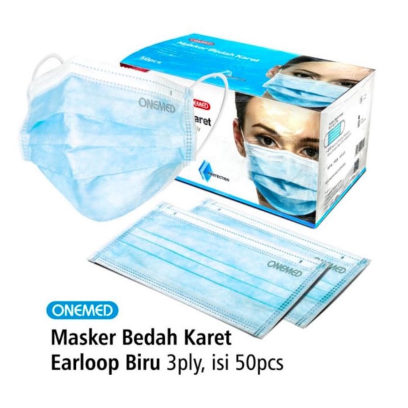 Jual PROMO!!! Masker Kesehatan Medis ONEMED Bedah Karet 3 Ply Earloop ...