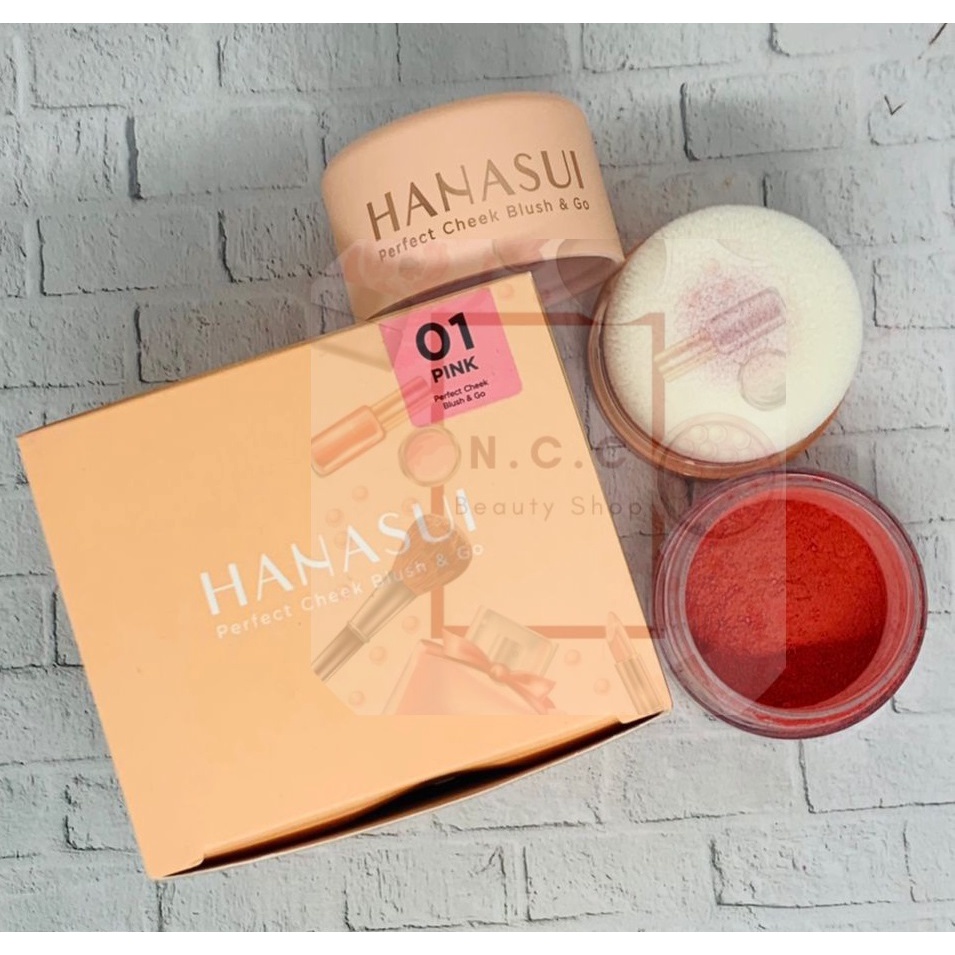 * NCC * Hanasui Perfect Cheek Blush On And Go Powder Blush Kosmetik Wajah Make Up - Netto 2.5 gr